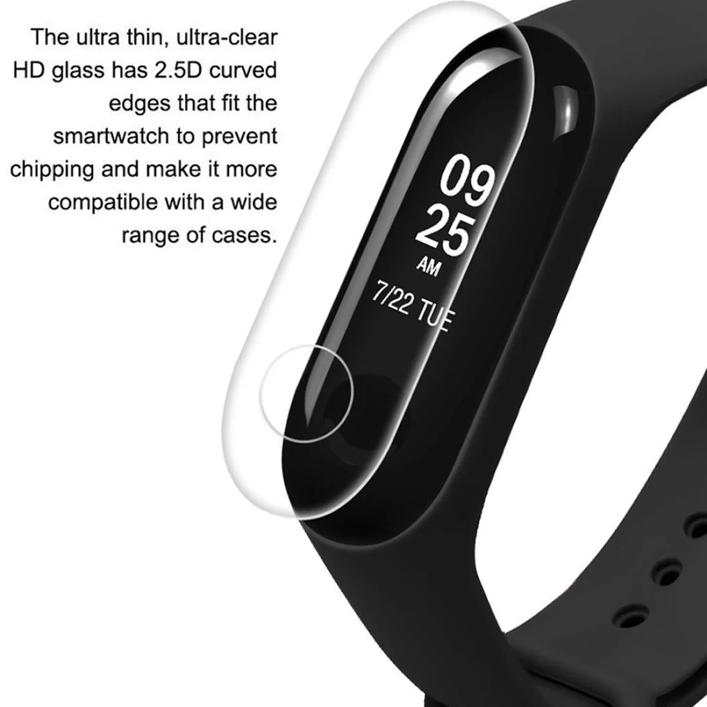 Новое поступление для Xiaomi Band 3 10 шт 2.5D изогнутый полный чехол TPU Смарт часы HD