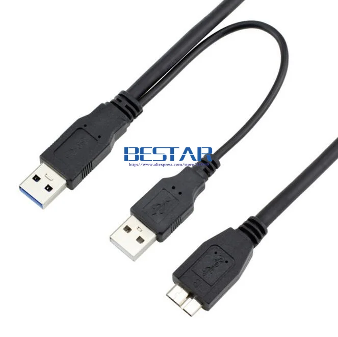 Micro B USB 3 0 внешний жесткий диск Y образный кабель с проводом питания microb 1 м 5 8 2 фута