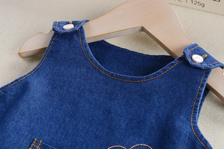 Новинка 2019 демисезонное платье для маленьких девочек модное джинсовое принцессы