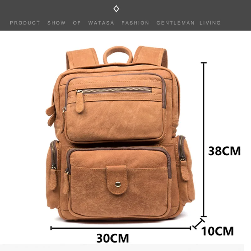 Рюкзак из воловьей кожи для мужчин и женщин винтажный дорожный рюкзак