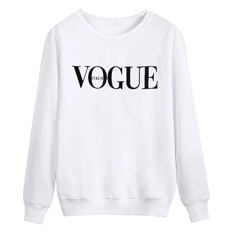 VOGUE с буквенным принтом женские толстовки круглым вырезом детская одежда в