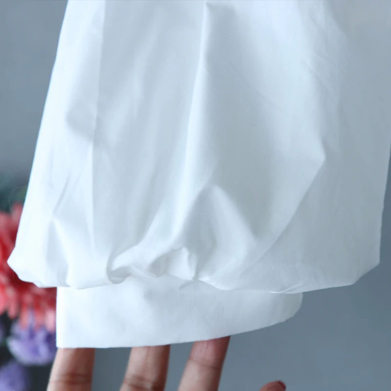 Женская рубашка ALPHALMODA с треугольным вырезом длинным рукавом и бантом на