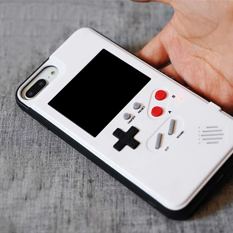Full Color display GameBoy case for iphone 6 6s 7 8 plus Game boy Tetris chargeable Cover For X XS MAX Case funda |