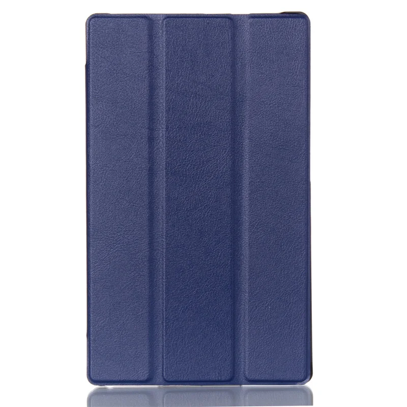 navy Тонкий складной чехол-книжка из искусственной кожи чехол для lenovo Tab 3 8 TB3-850M/F Крышка для lenovo Tab 2 A8-50 A8-50F A8-50LC 8 дюймов чехол+ Защитная пленка на экран+ подставка для ручек - Цвет: navy
