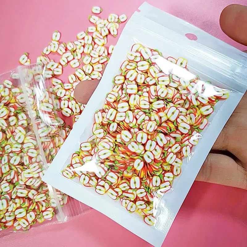 Soft pottery 10g Fruit slices Filler For Nails Art Tips Slime Fruit For Kids Lizun DIY slime Accessories Supplies Decoration