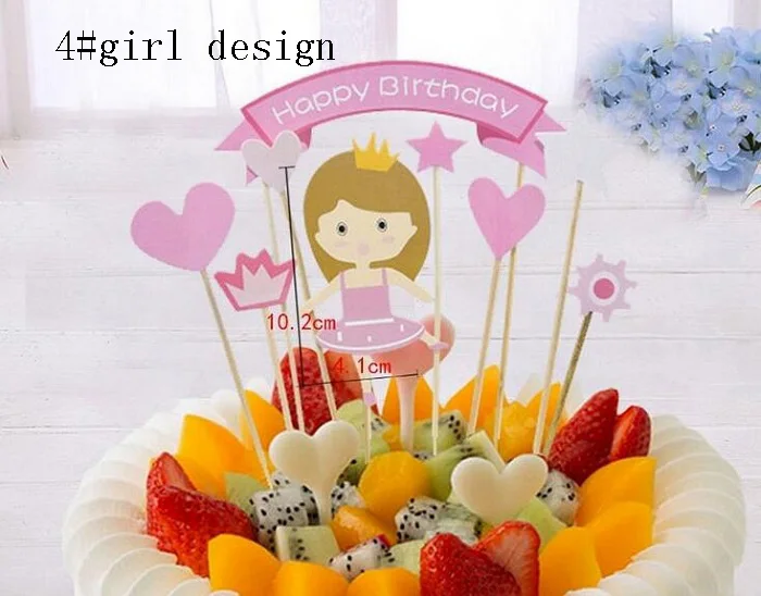 Топперы для торта Мультяшные милые бумажные баннеры открыток обертка кексов