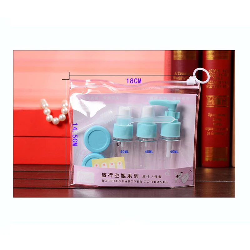 7 шт./компл. мини контейнер для косметики бутылка пластиковая прозрачная пустая