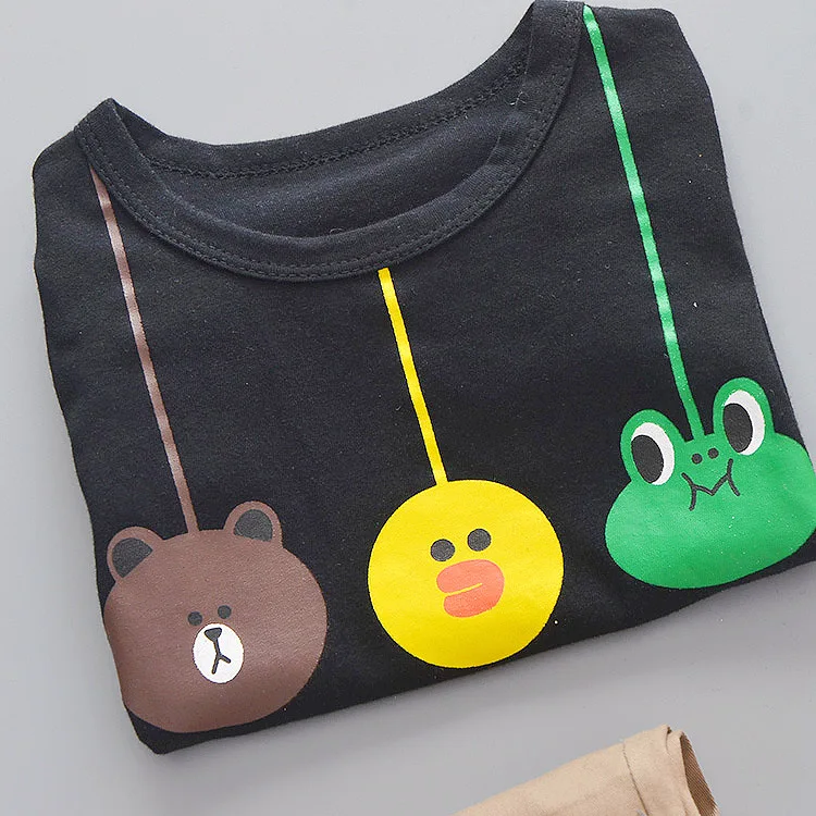 Футболка и шорты для мальчиков с мультяшным принтом |