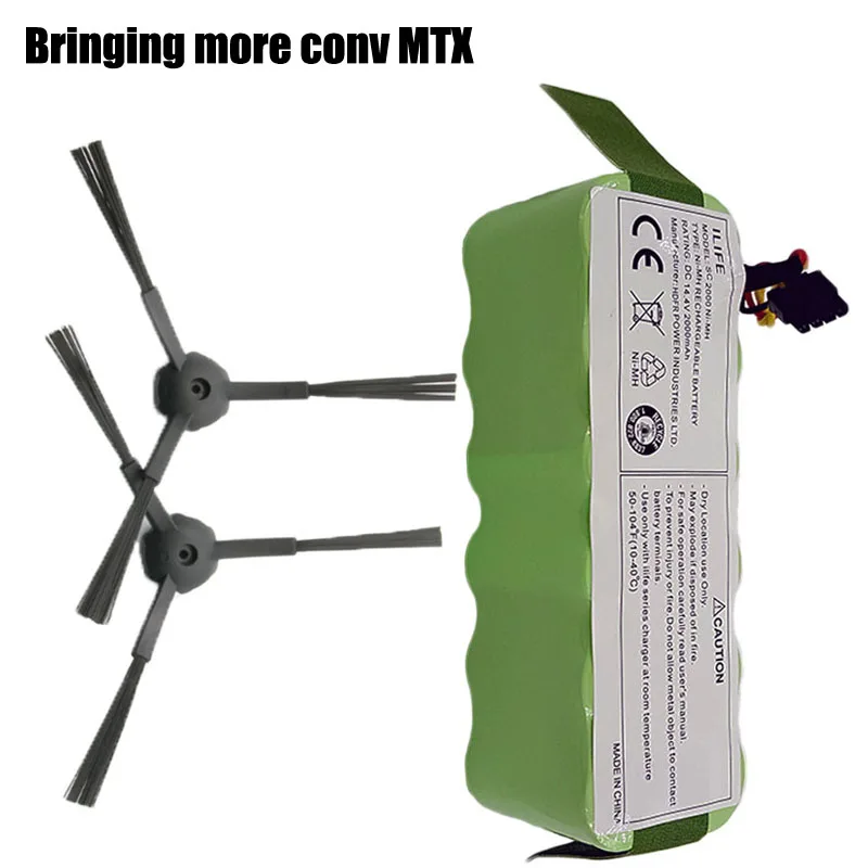 A brush+Ecovacs NI-MH 3500mAH 14.4 V Battery for Kitfort KT504 Haier T322 T321 T320 T325 robotic Vacuum Cleaner Parts Accessory |
