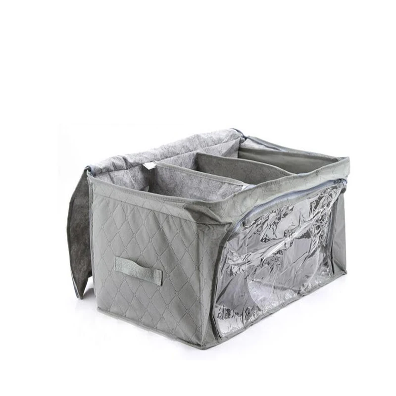 62L бамбуковая складная коробка для хранения одежды серая нижнего белья