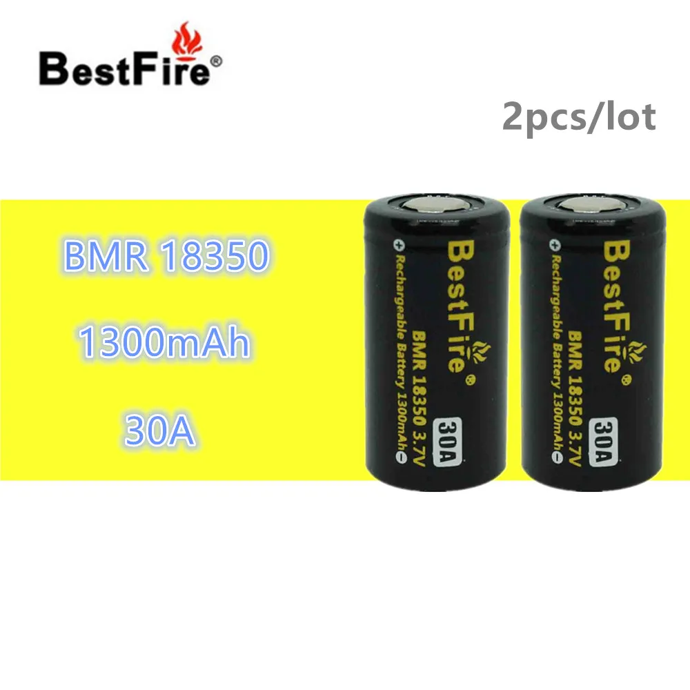 2 шт. Bestfire 18350 батарея 1300 мАч 30A 3 7 V литий ионная аккумуляторная для Kamry K1000 Pipe