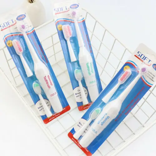 Зубная щетка электрическая для взрослых и детей водонепроницаемая с 2 сменными