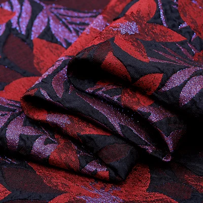 

Spring Autumn Gold Wire-end Fashion Jacquard Fabric Dyed Stiff Brocade Fabric Windbreaker Jacket Wholesale Cloth by Meter