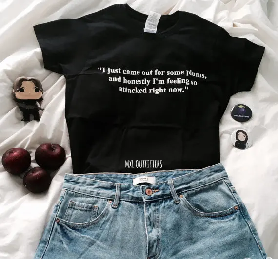 OKOUFEN KPOP tumblr, модная футболка унисекс, футболка с надписью «I just exped for some plums», уличная одежда с круглым вырезом, крутые футболки с буквенным принтом