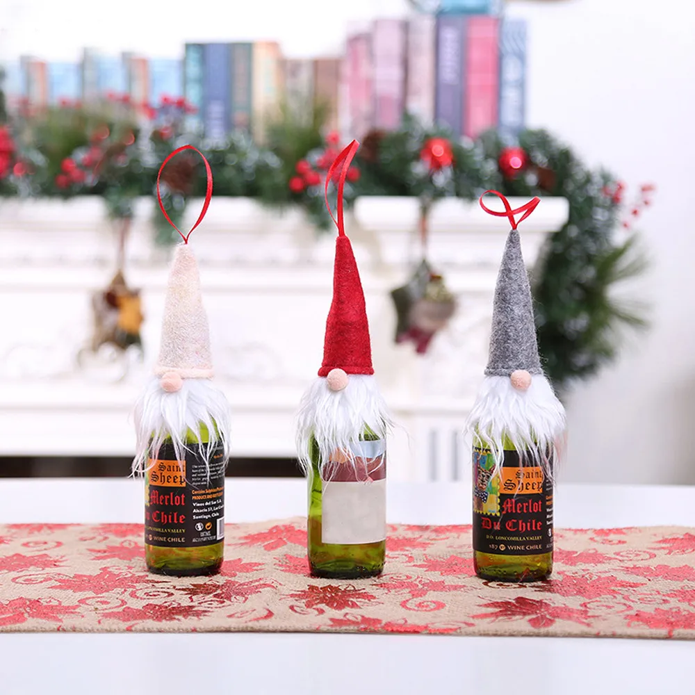 30 # Набор рождественских винных бутылок украшение Санта Клауса Рождественская