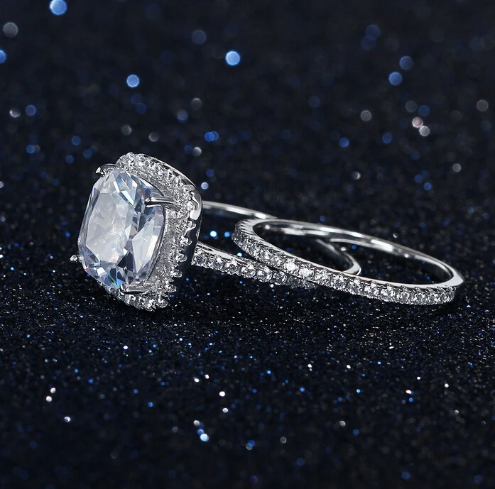 Victoria Wieck Cushion-cut Women Fashion Jewelry 10kt white gold filled Clear AAA CZ Simulated stones Wedding Ring Size 5-11 | Украшения и