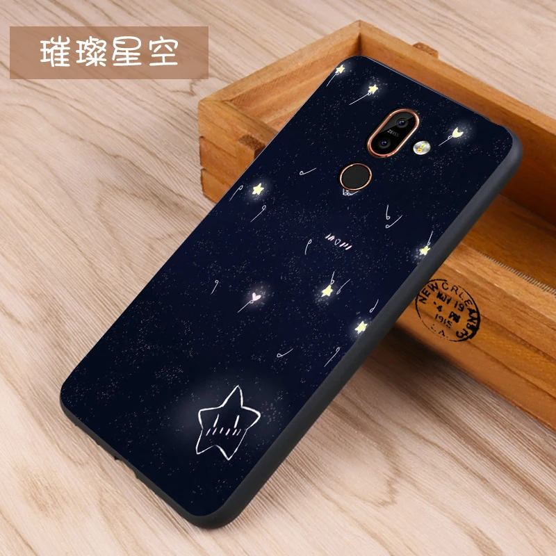 Чехол Nokia 7 plus Оригинальный чехол для сумка кожа волк рыба Череп nokia7plus Fundas 100% BiNFUL |