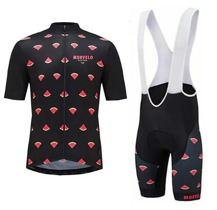 Morvelo арбуз Велоспорт Джерси наборы для ухода за кожей + шапочка с короткими