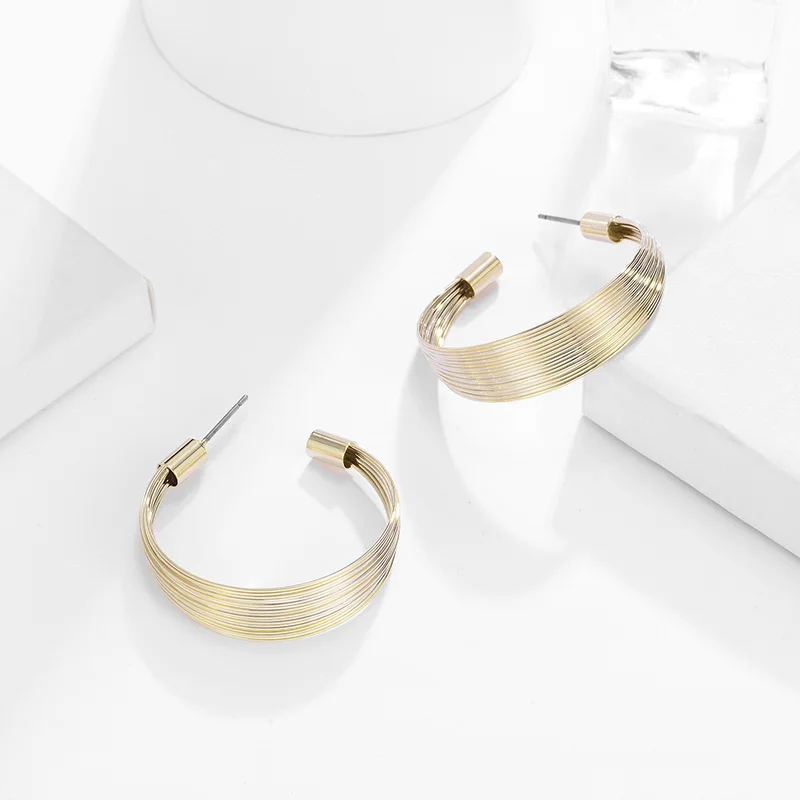 Shineland 2020 Модные роскошный клип серьги металлические bijoux трендовые для женщин