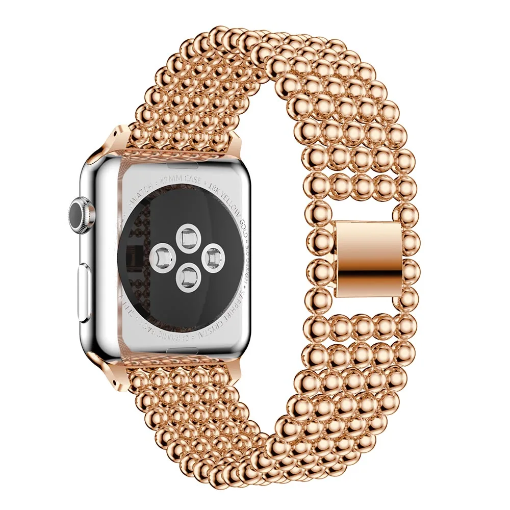 Роскошный браслет из нержавеющей стали ремешок для часов Apple watch 42 38 40 44 мм