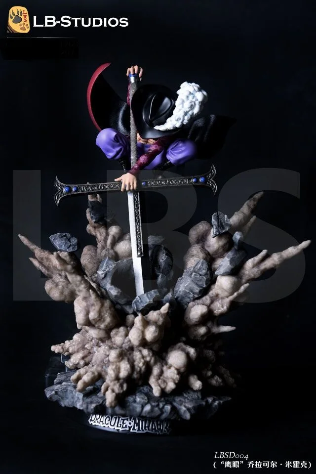 Модель веера в наличии LBS One Piece 38 см SD Dracule Mihawk gk каучуковая игрушечная фигурка для