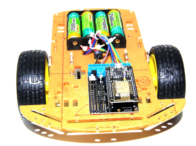 Умный Радиоуправляемый автомобиль 2WD L293D, Wi-Fi, с NodeMCU + экраном для ESP-12E, на базе мобильного управления ESP8266