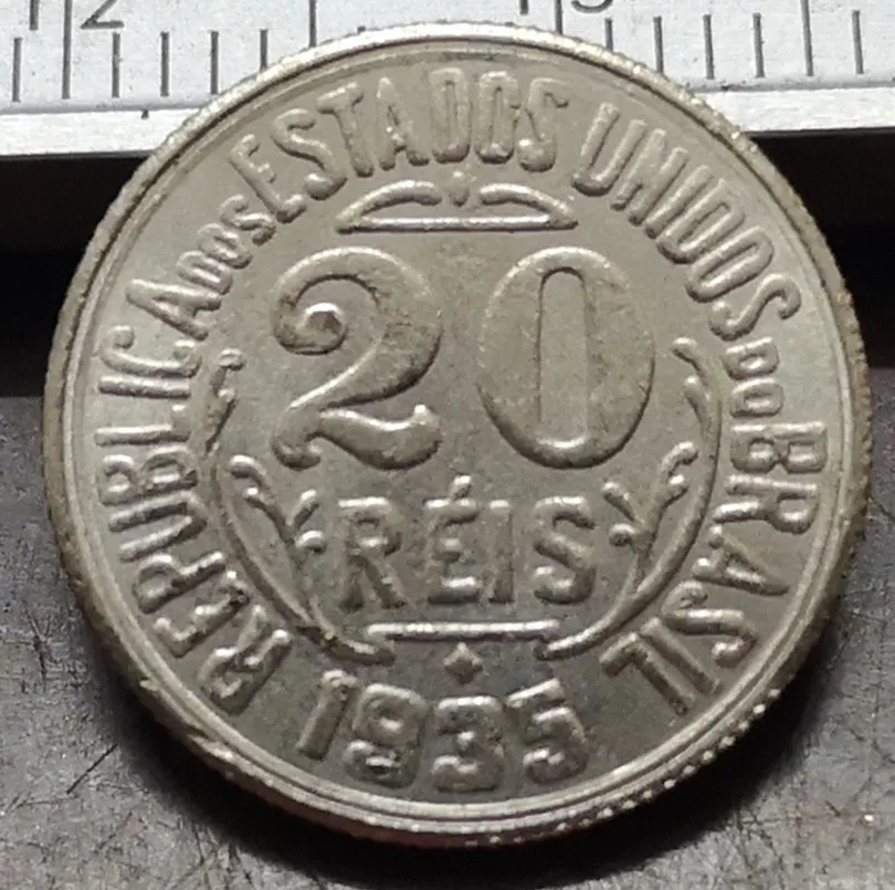 1935 Бразилия-реальная 20 Reis Монета КОПИЯ