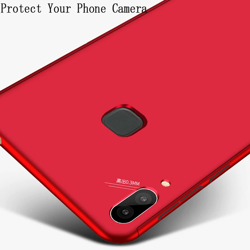 360 Degree Full Protection + Tempered Glass Bags Case For BBK Vivo Y71 Y75 Y83 Y85 X20 Plus X21i Armor Hybrid Hard PC Phone Back |