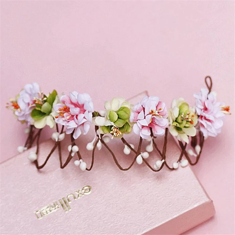 CC Ювелирные Короны тиары цветы повязки для волос корона красоты женщин Свадебные