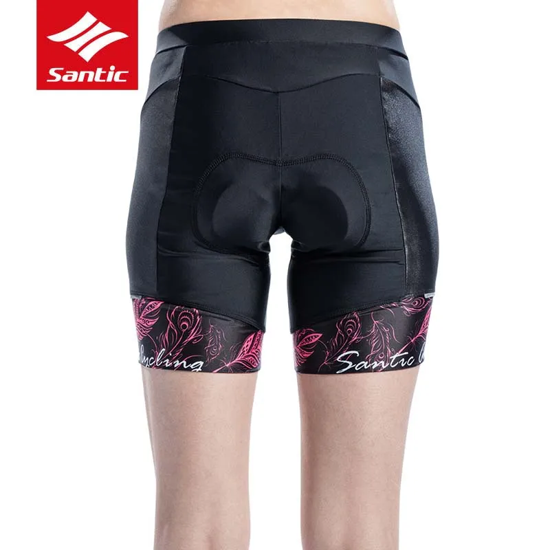 

Santic Women 4D Padded Cycling Shorts Ladies Breathable Biking Bicycle Knickers Coolmax Shockproof Road Bike MTB Sports Shorts