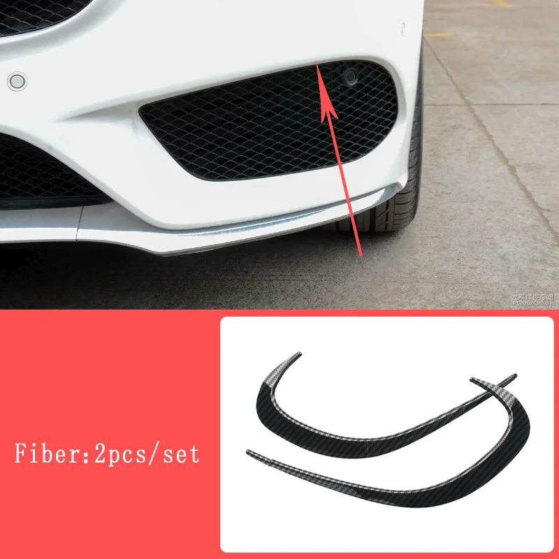 fiber 2pcs Для Mercedes cla w117 Mercedes cla amg/cla 200 250 benz cla c117 Mercedes cla 220/250 gla amg передний бампер trimFog ligh - Название цвета: fiber 2pcs
