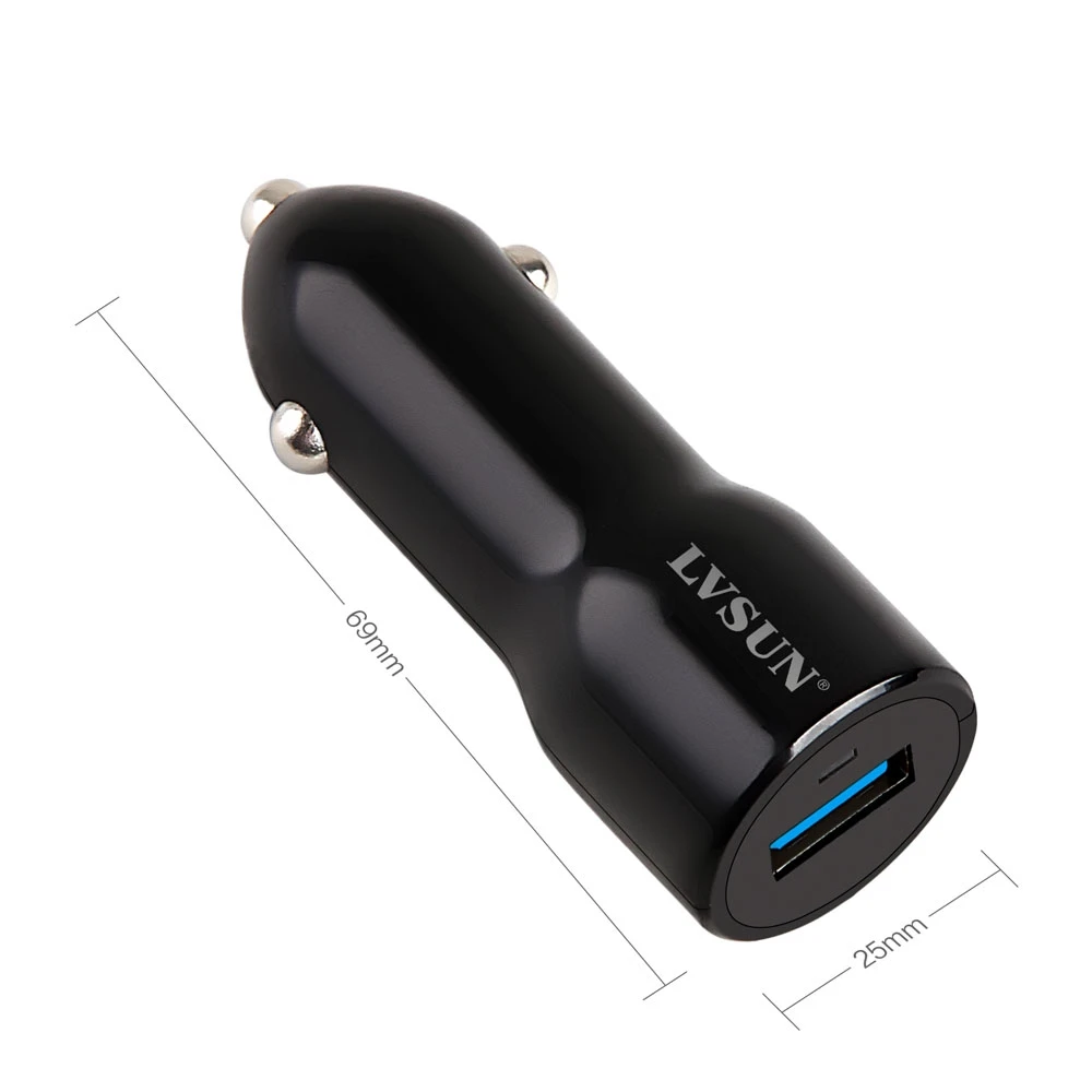 LVSUN Быстрая зарядка 2 0 12 Вт Переходник USB для зарядки в машине Samsung Galaxy S5 S6 HTC Z3 Tablet
