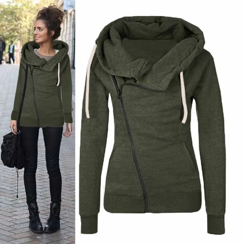 Новая Осенняя Женская куртка Повседневная свободная толстовка на молнии свитшот