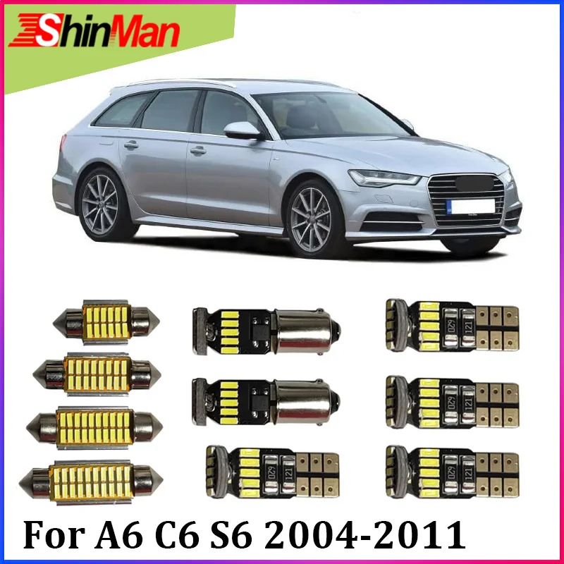 14 шт. Автомобильные светодиодные фары ShinMan для Audi A6 C6 Avant S6 FWD 2004 2011|led interior light|interior