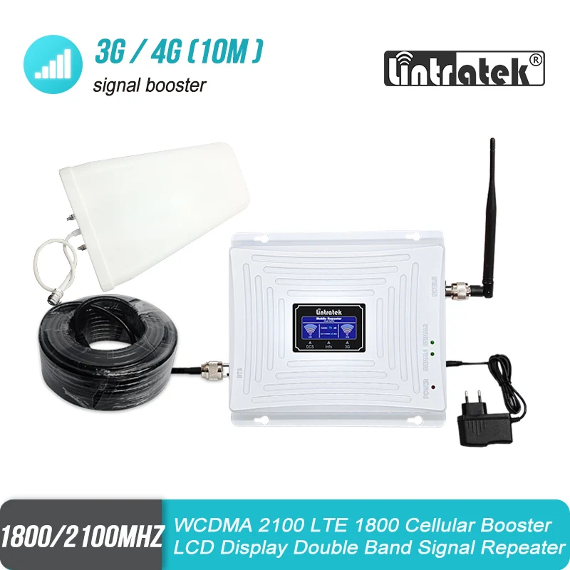 Lintratek 3G 2100 МГц 4G 1800 усилитель сигнала W CDMA LTE двухполосный сотовой связи антенна на