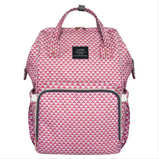 Pink plaid Аутентичные сумки для подгузников для мам, большой дорожный рюкзак для подгузников с защитой от потери на молнии, сумки для кормления детей, дропшиппинг - Цвет: Pink plaid