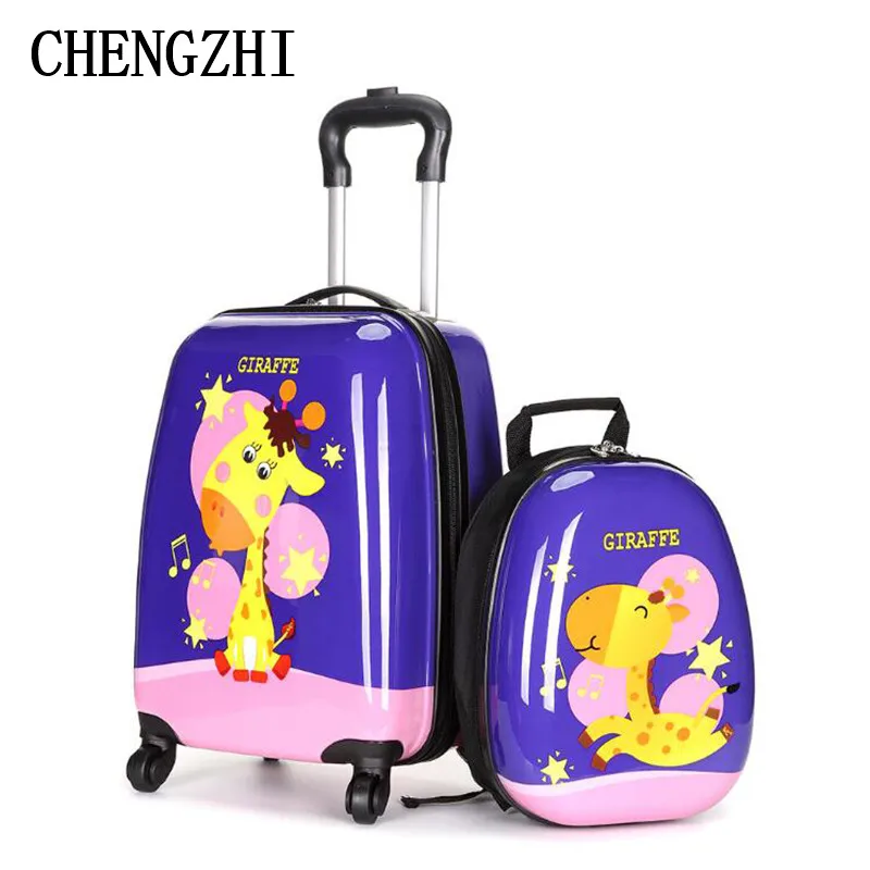 CHENGZHI 18  inch kids travel suitcase spinner carry on rolling luggage set for traveling