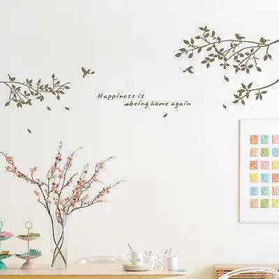 Happiness IS Being Home Again bird настенные художественные наклейки Цитата Гостиная съемные
