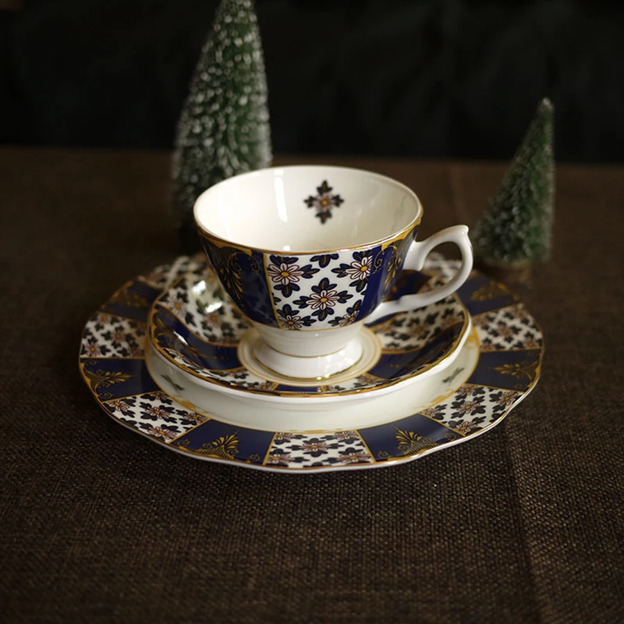 

European Bone China Coffee Cup Set Espresso Cups Home High Tea Cup Set Saucer Porcelain Ceramic Cup Crockery 50T023