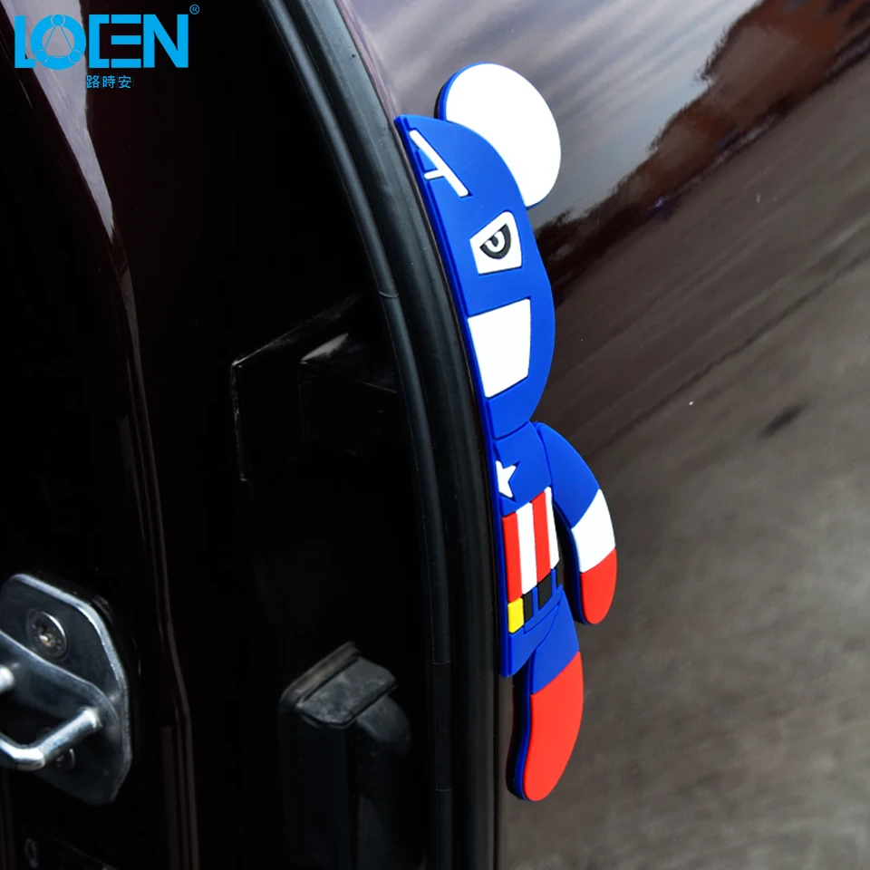 LOEN 4 шт. Универсальный Автомобильный Стайлинг гибкий протектор края двери бампер черный прозрачный белый прозрачный автомобиль дверь анти защита от столкновения