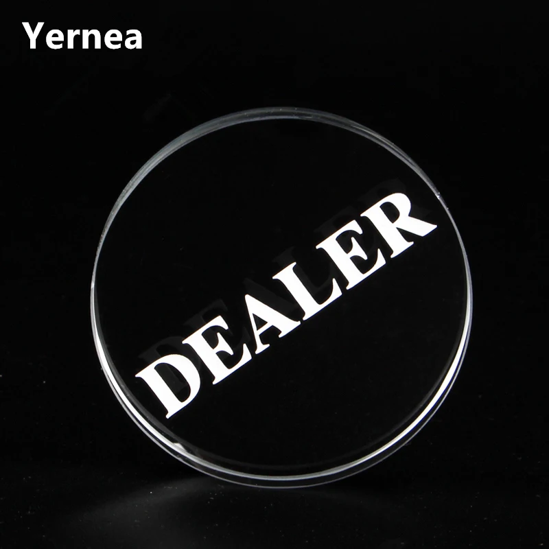 

Yernea New Texas Holdem Crystal DEALER Poker Chips Poker Table Special Crystal Chip Matching Accessories Transparent DEALER