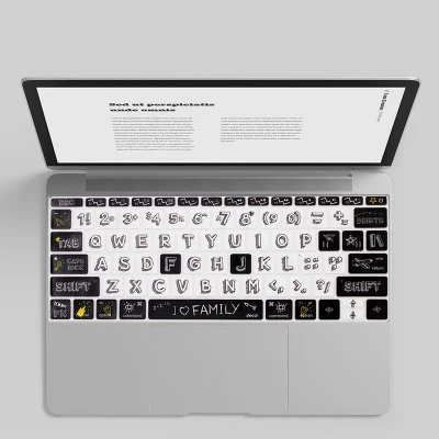 009 Супер Kawaii крышка клавиатуры для Apple MacBook Pro 13 без сенсорной панели A1708 12 дюймов мягкая клавиатура наклейки Защита от пыли и воды - Цвет: 009