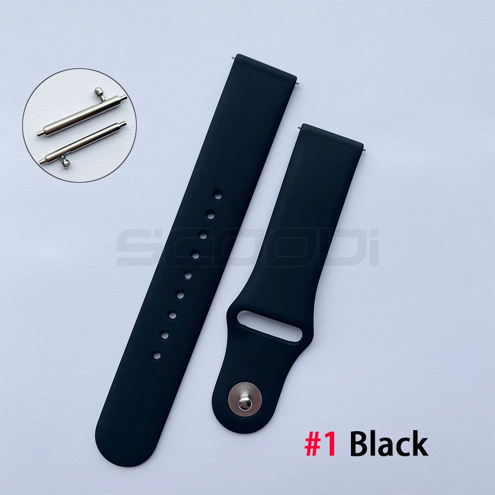 20 мм силиконовый мягкий ремешок для Xiaomi Huami Amazfit Bip BIT Lite Молодежные умные часы носимые наручные браслет Amazfit спортивный ремешок для часов - Цвет: Black