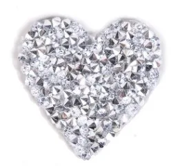 silver 5 шт. патч в виде сердца из страз железа на патч для одежды Diy кристаллы Камни значок аппликация для одежды мешок брюки обувь - Цвет: silver