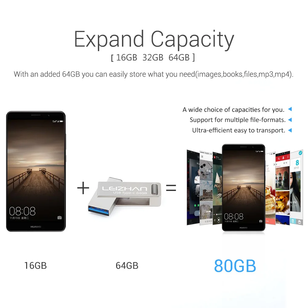 Флэш-накопитель leizhan 16 Гб usb c 3 0 флэш-накопитель для Galaxy S10 S9 S8 Xiaomi 6 LG G6 Google Pixel XL Haiwei
