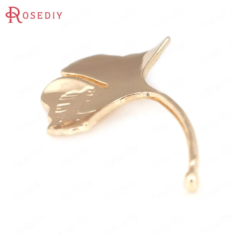 29177) 10 шт 42x32 мм позолоченный цинковый сплав гинкго подвески в виде листьев Подвески Diy ювелирных изделий Аксессуары оптом