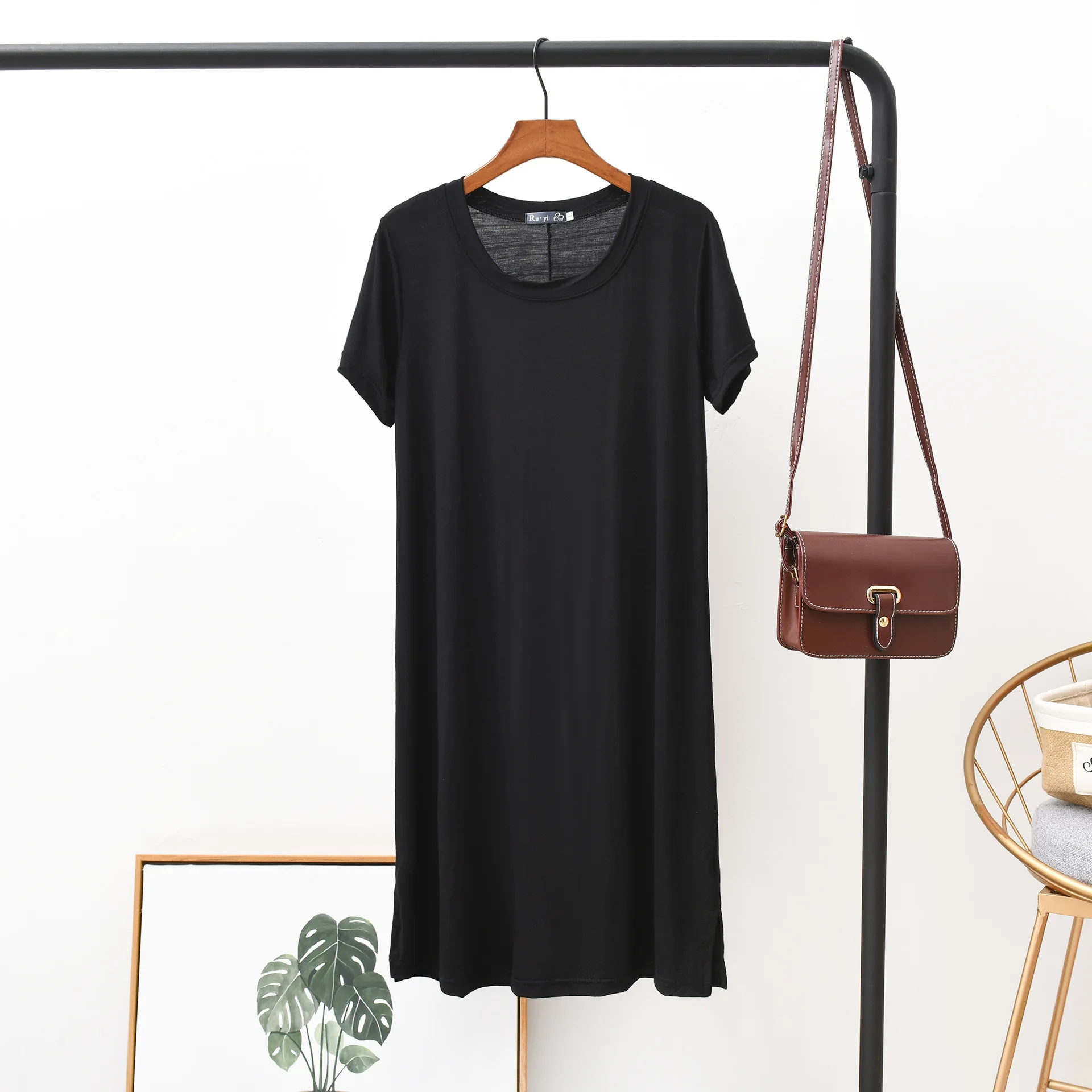 Женское однотонное платье WOMENGAGA корейское свободное тонкое Повседневное