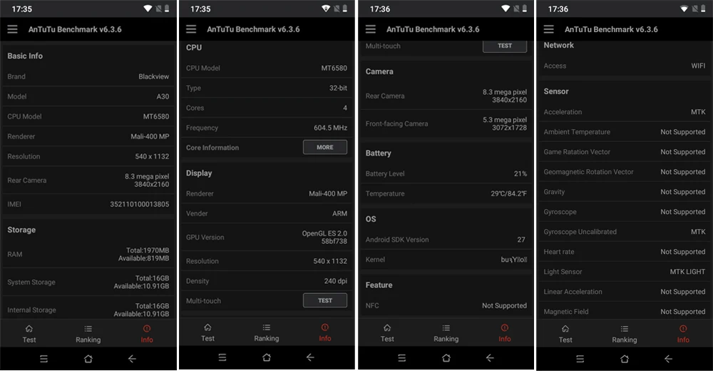 Смартфон Blackview A30 5,5 дюймов 19:9 MTK6580A четырехъядерный мобильный телефон 2 Гб 16 Гб Android 8,1 две sim-карты 3G мобильный телефон с функцией распознавания лица 2500mA