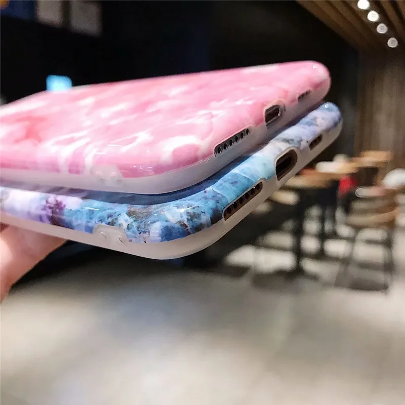 Винтажный мраморный чехол для телефона для iPhone 7, чехол s, силиконовый цветной чехол для iPhone X, XR, XS, Max, 6, 6s, 7, 8 Plus, художественный мягкий чехол из ТПУ с рисунком