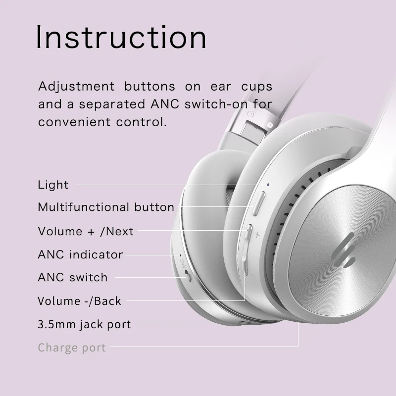 EDIFIER W828NB Bluetooth наушники ANC функция до 25 часов воспроизведения складной дизайн беспроводные наушники